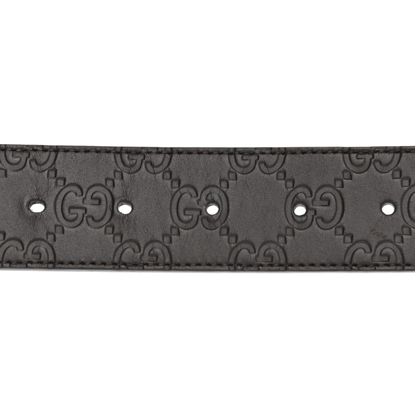 Guccissima Signature Interlocking G Reversible 37mm Belt 85 34 Black Cocoa