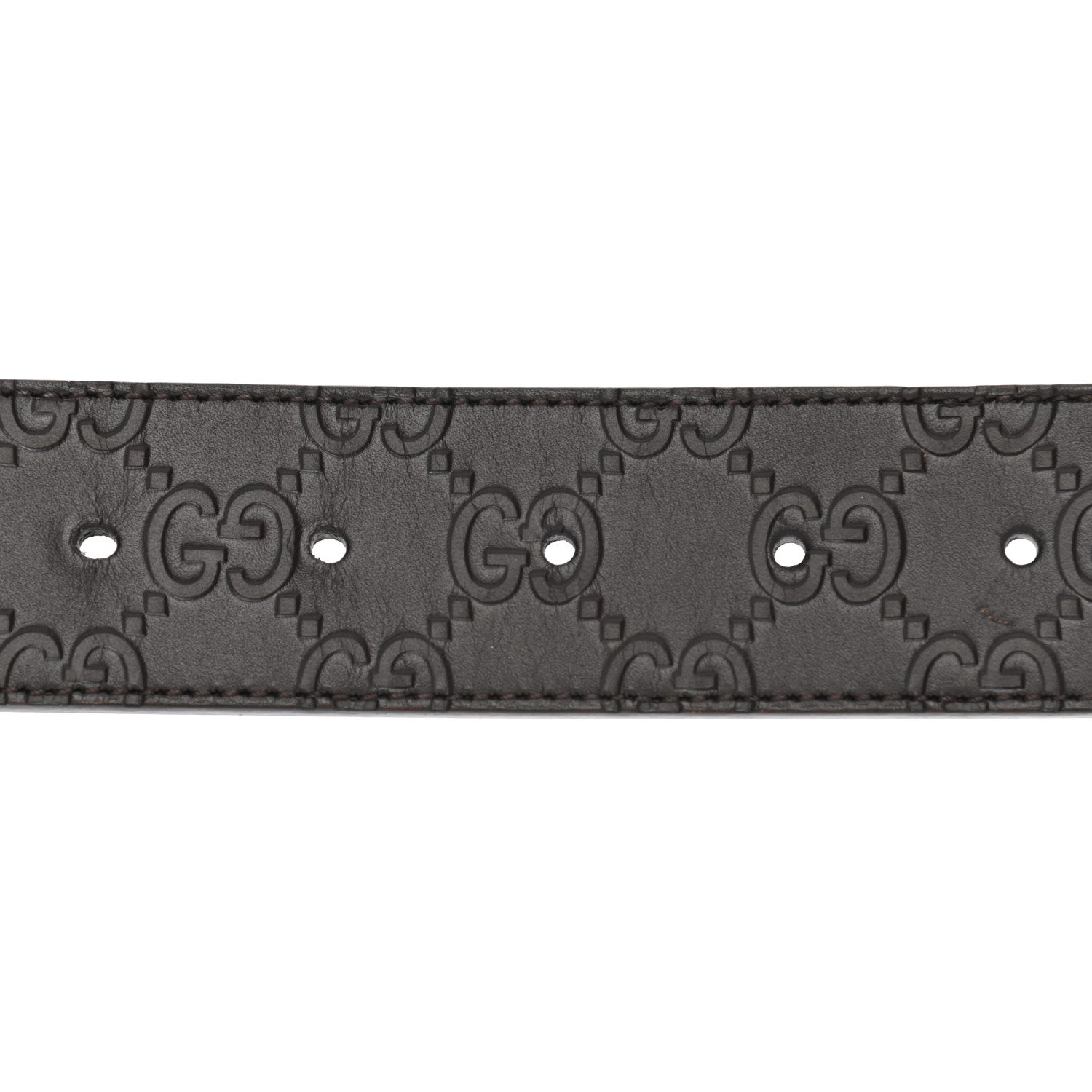 Gucci Guccissima Signature Interlocking G Reversible 37mm Belt 85 34 Black Cocoa 5 of 6