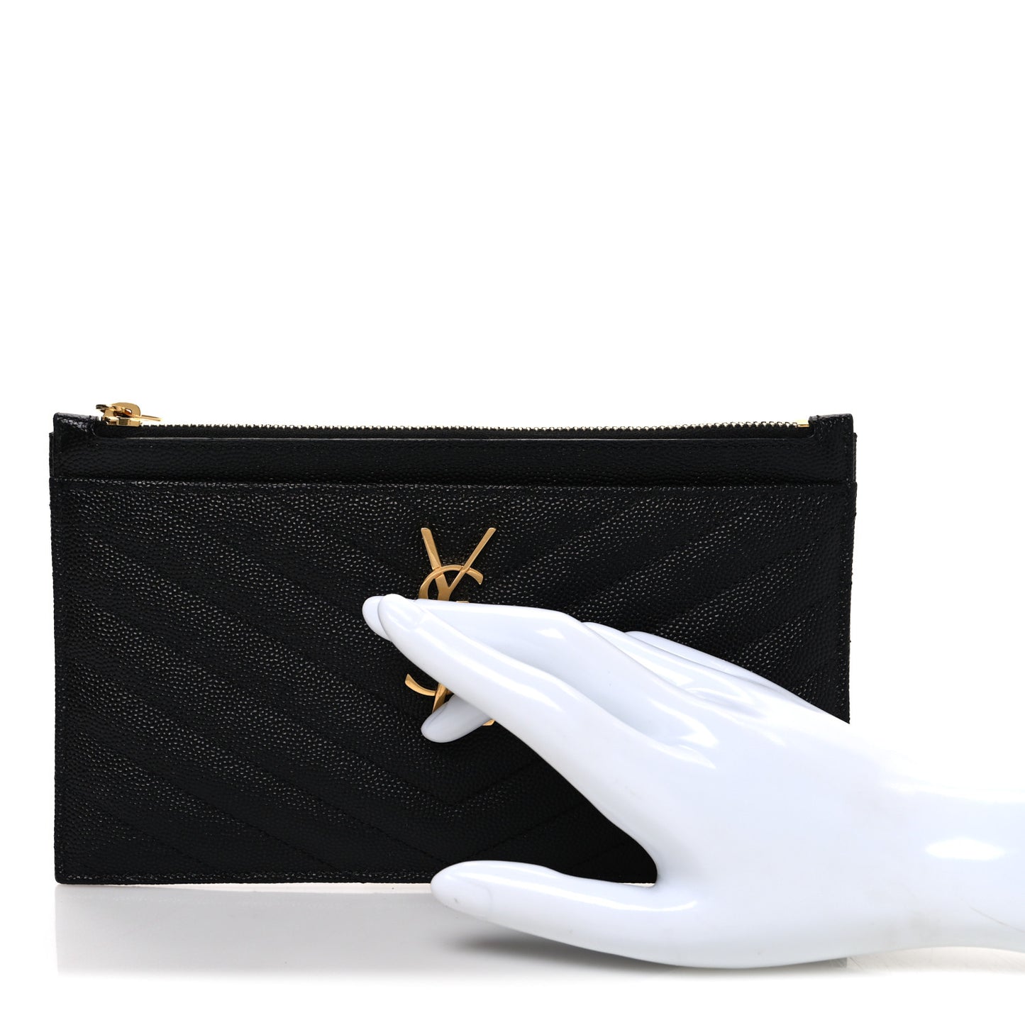 Grain De Poudre Chevron Monogram Bill Pouch Black