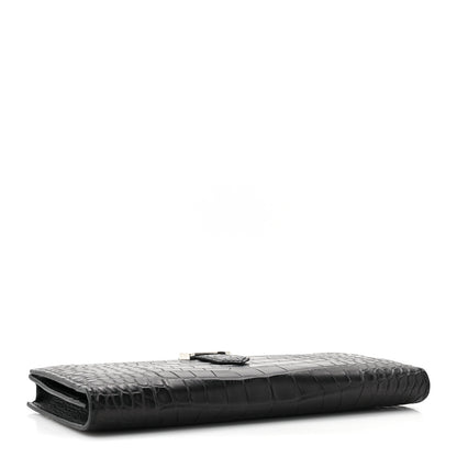 Hermes Matte Alligator Bearn Gusset Wallet Black 4 of 10