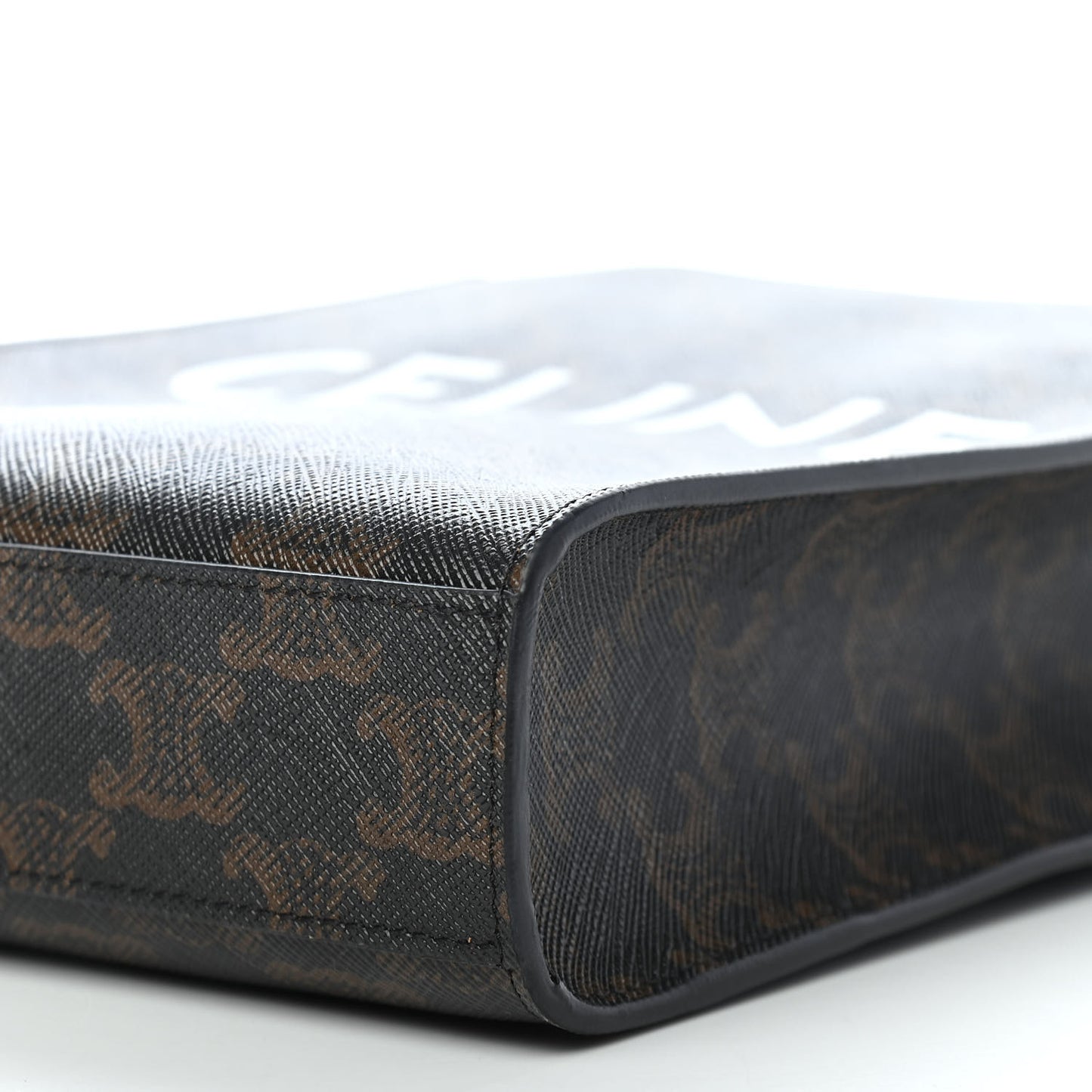 Triomphe Canvas Calfskin Mini Vertical Cabas Tan