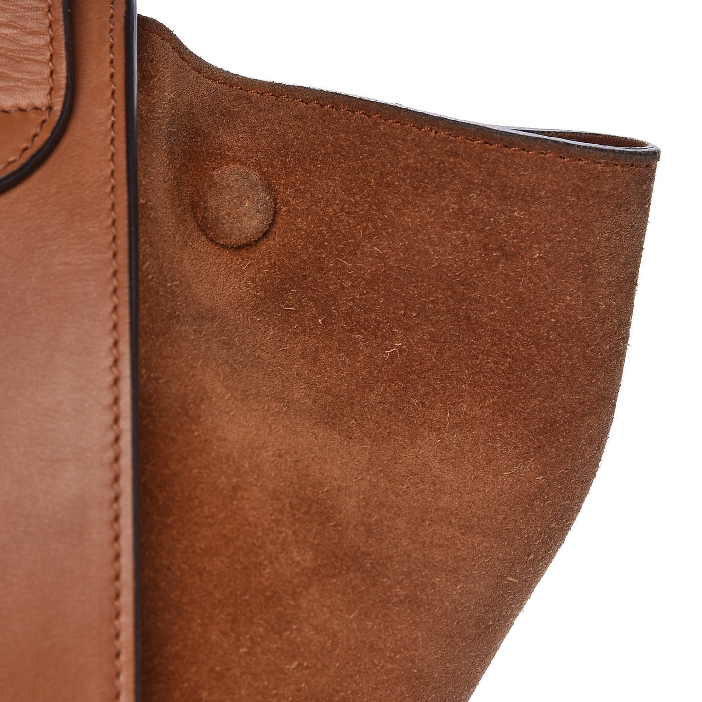 Natural Calfskin Suede Medium Trapeze Tan