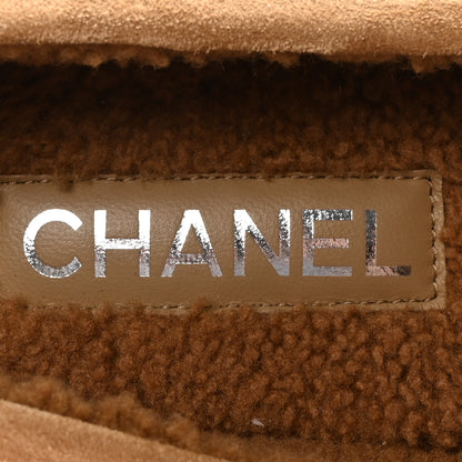 Chanel Suede Calfskin CC Loafers 38.5 Dark Beige 8 of 10