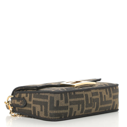 Fendi Fabric Jacquard FF 1974 Mini Baguette Tobacco Moro Black 4 of 11