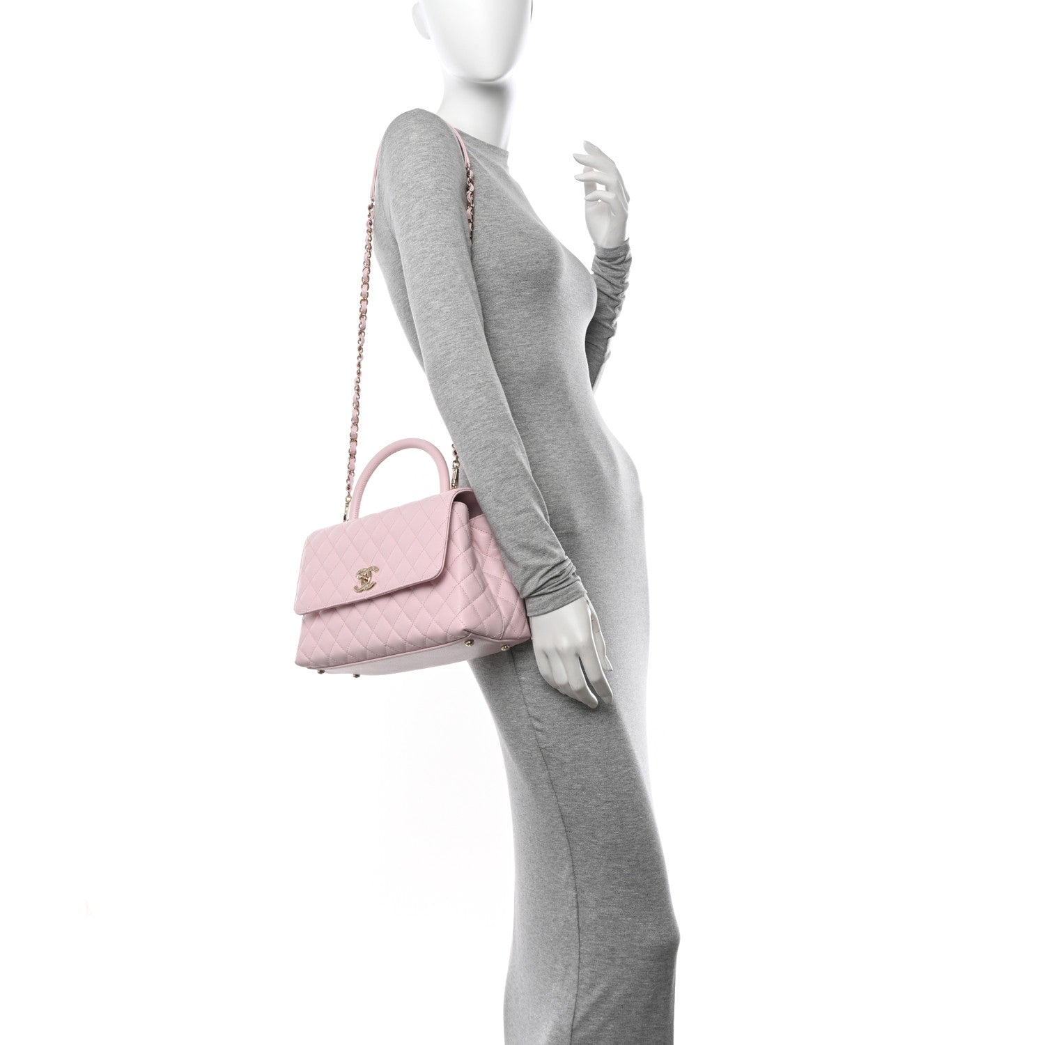 Chanel Caviar Quilted Small Coco Handle Flap Light Pink 2 of 12