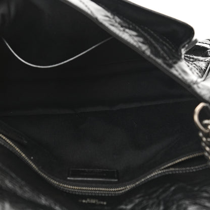 Saint Laurent Crinkled Calfskin Matelasse Monogram Large Niki Chain Satchel Black 11 of 11