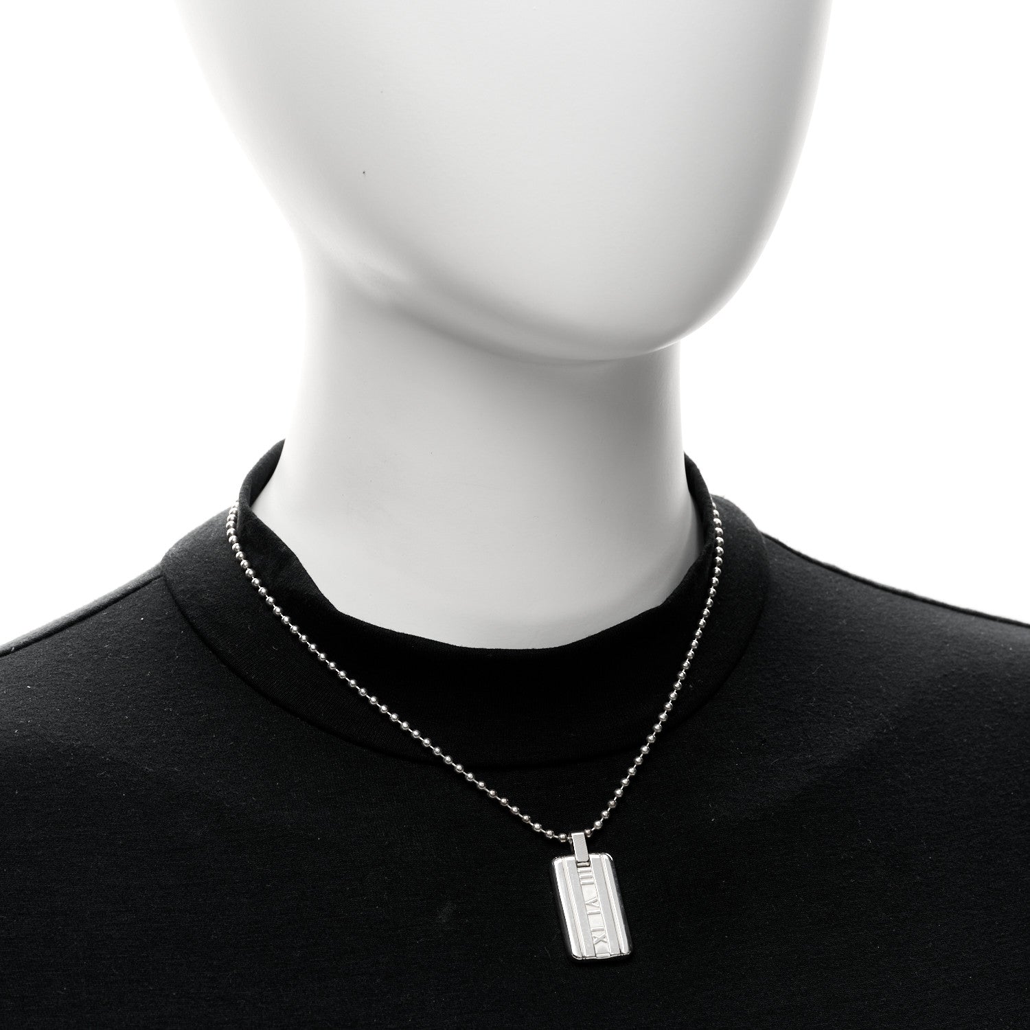 Tiffany Sterling Silver Atlas Dog Tag Necklace 2 of 5