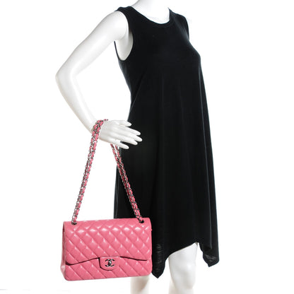 Chanel Lambskin Quilted Jumbo Double Flap Pink 2 of 8