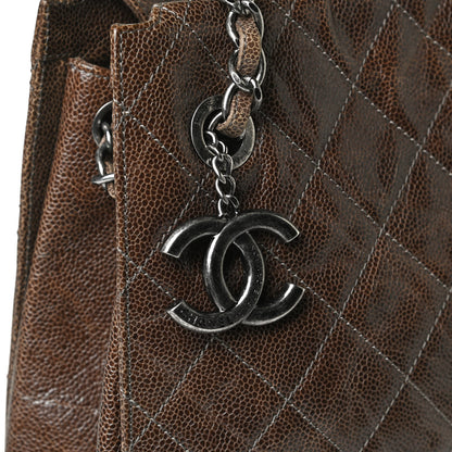 Chanel Crumpled Grained Calfskin CC Crave Tote Brown 13 of 16