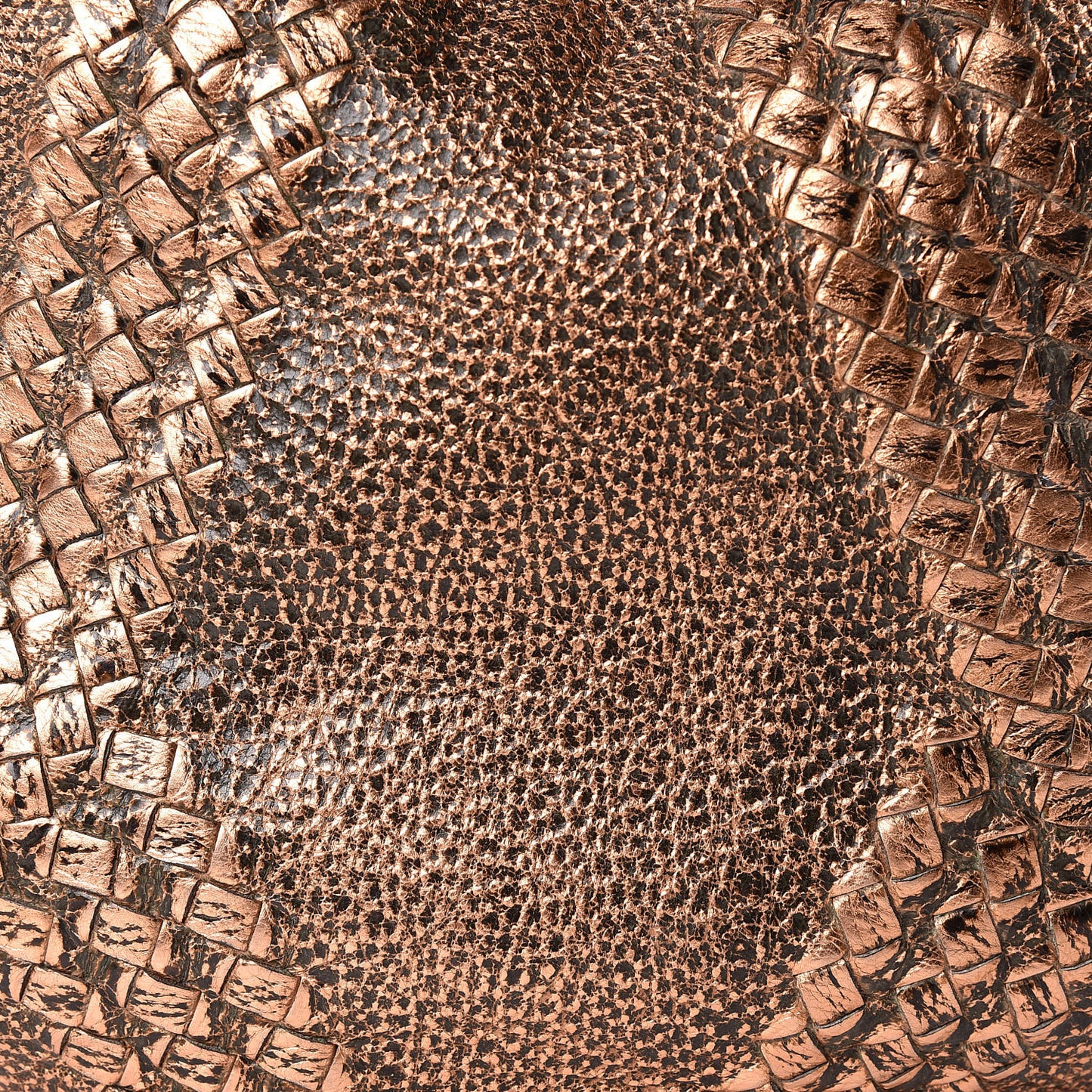 Metallic Cervo Deerskin Large Hobo Rame Ossidato