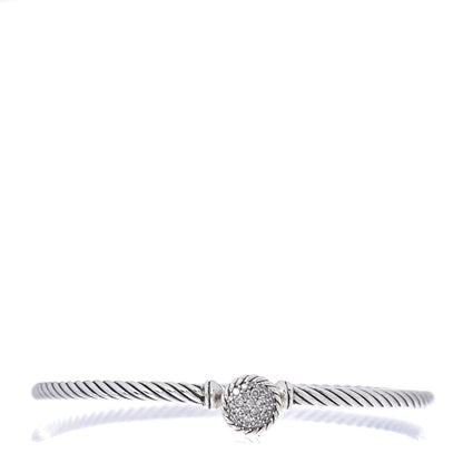 David Yurman Sterling Silver Diamond 3mm Chatelaine Bracelet 1 of 4