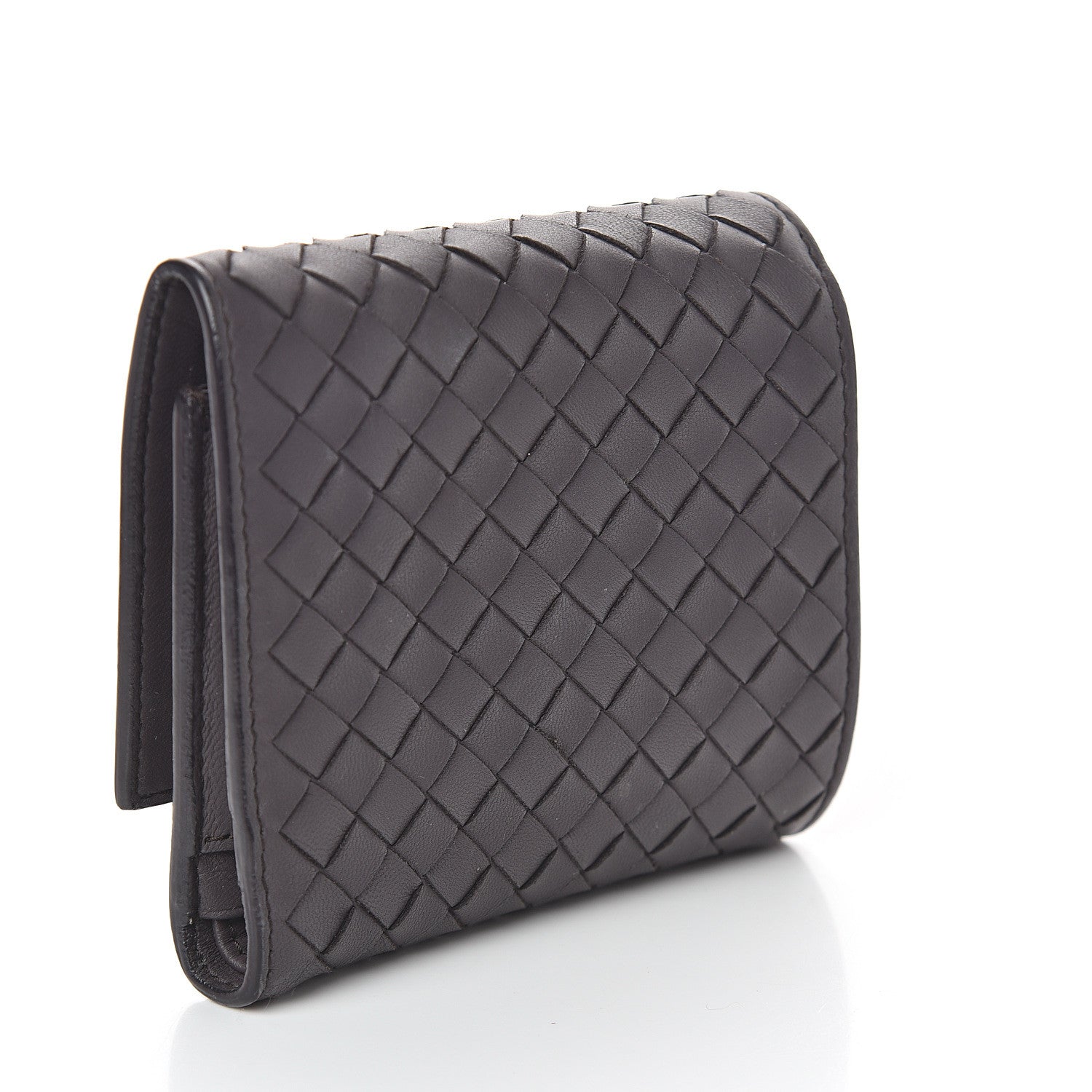 Bottega Veneta Nappa Intrecciato Compact Flap Wallet Light Graphite 2 of 5