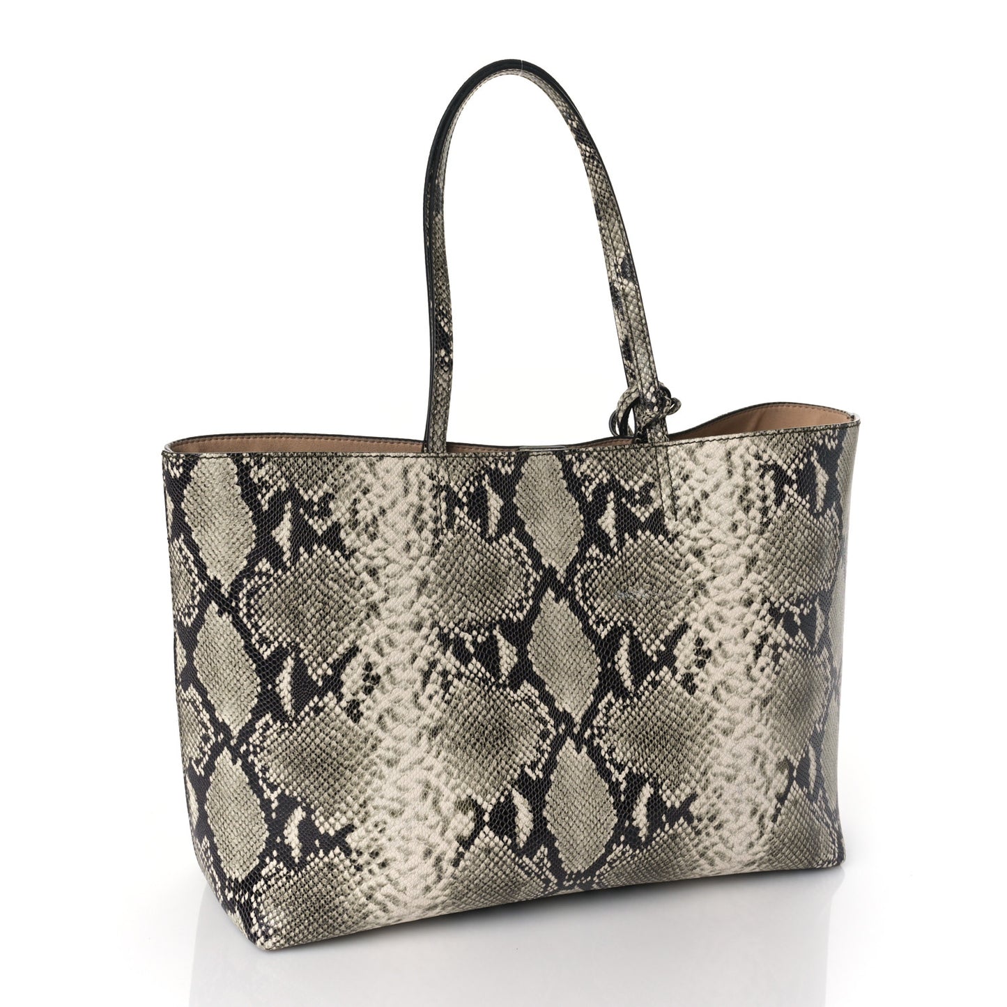 Snakeskin Embossed Calfskin Nine2Five East West Black White