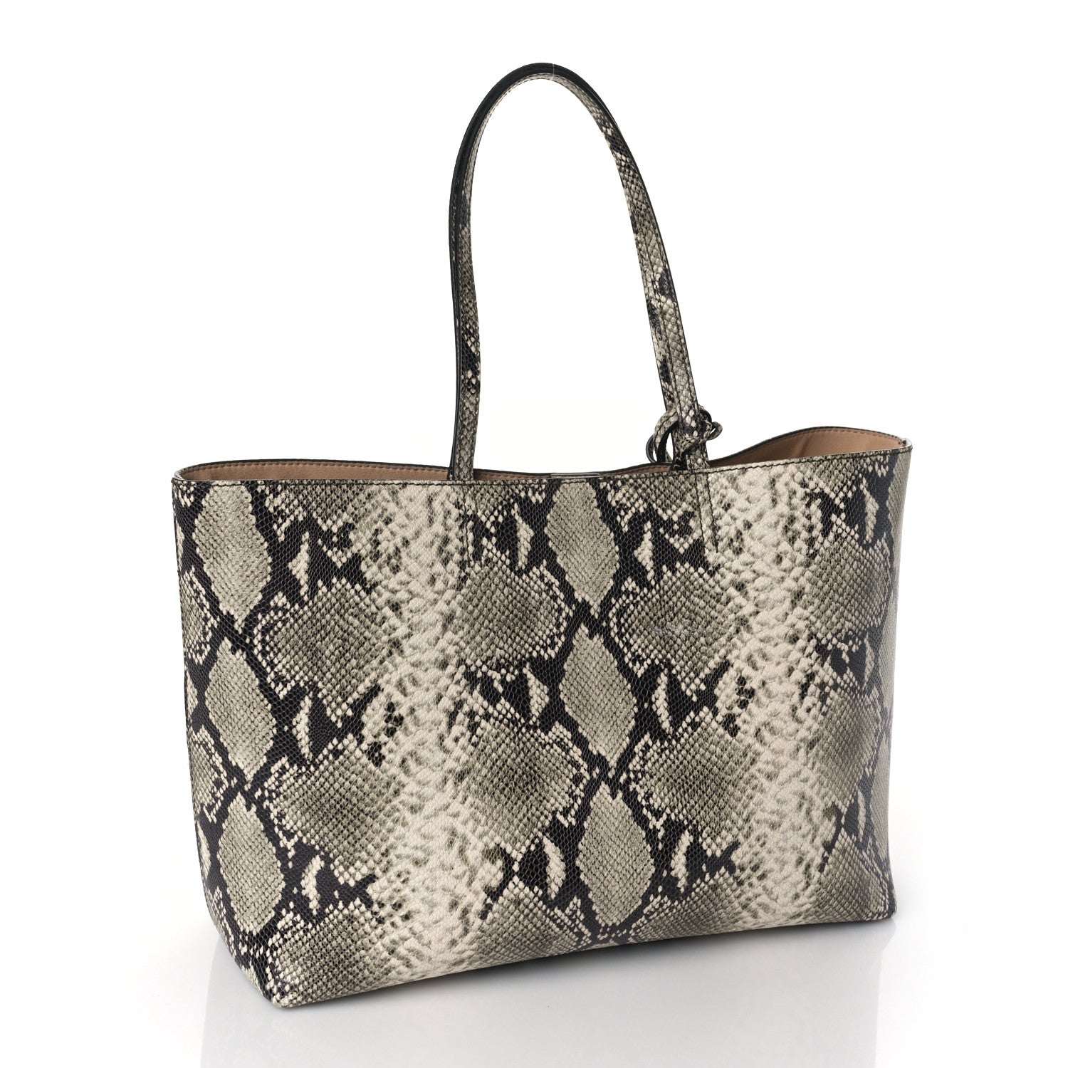 Jimmy Choo Snakeskin Embossed Calfskin Nine2Five East West Black White 3 of 11