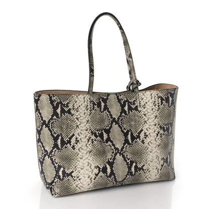 Jimmy Choo Snakeskin Embossed Calfskin Nine2Five East West Black White 3 of 11