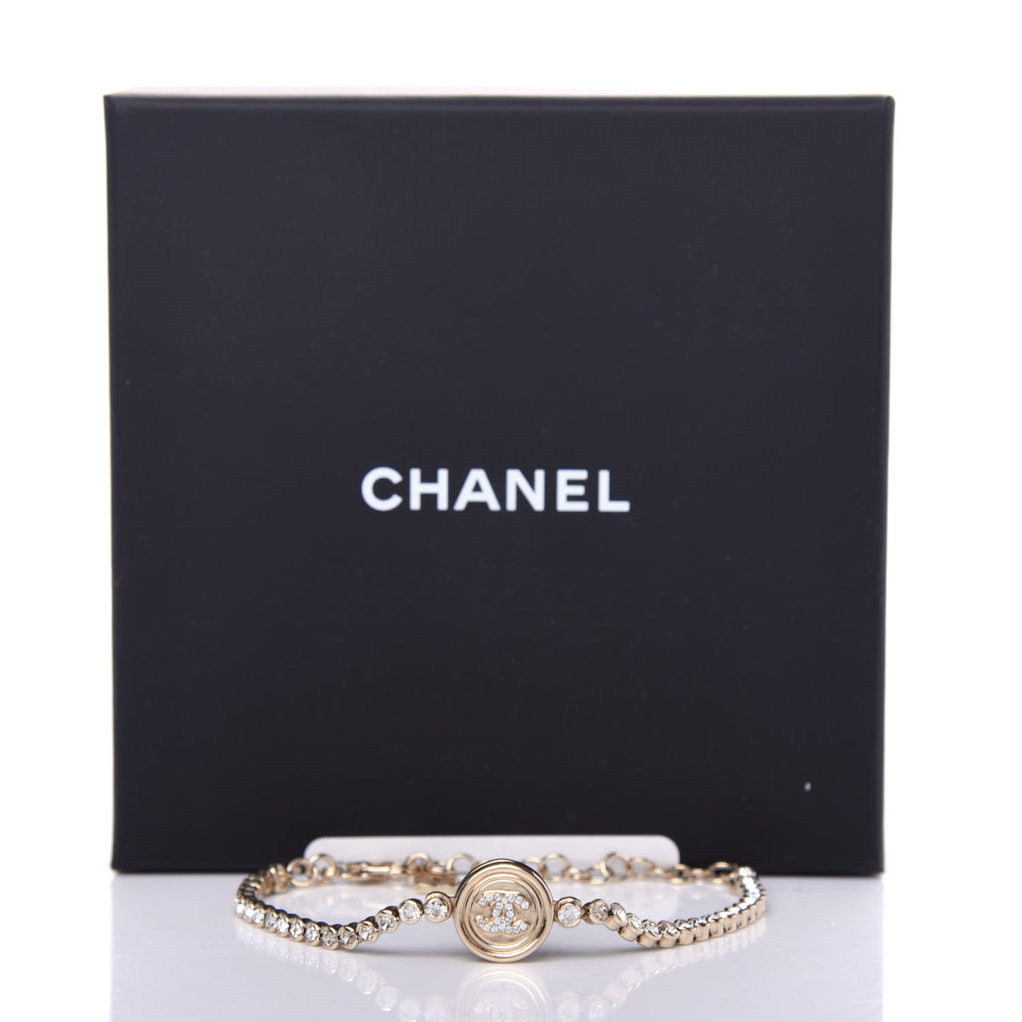 Crystal CC Chain Bracelet Gold