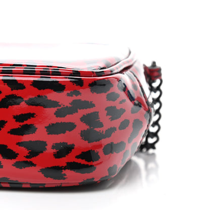 Saint Laurent Patent Calfskin Leopard Print Monogram Mini Lou Camera Bag Red 9 of 9