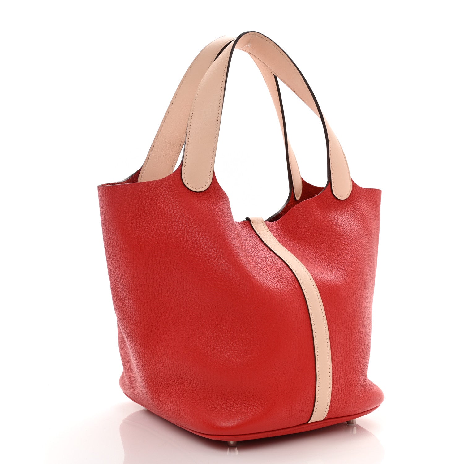 Hermes Taurillon Clemence Swift Picotin Lock 22 MM Rouge Tomate Rose Eglantine 2 of 7