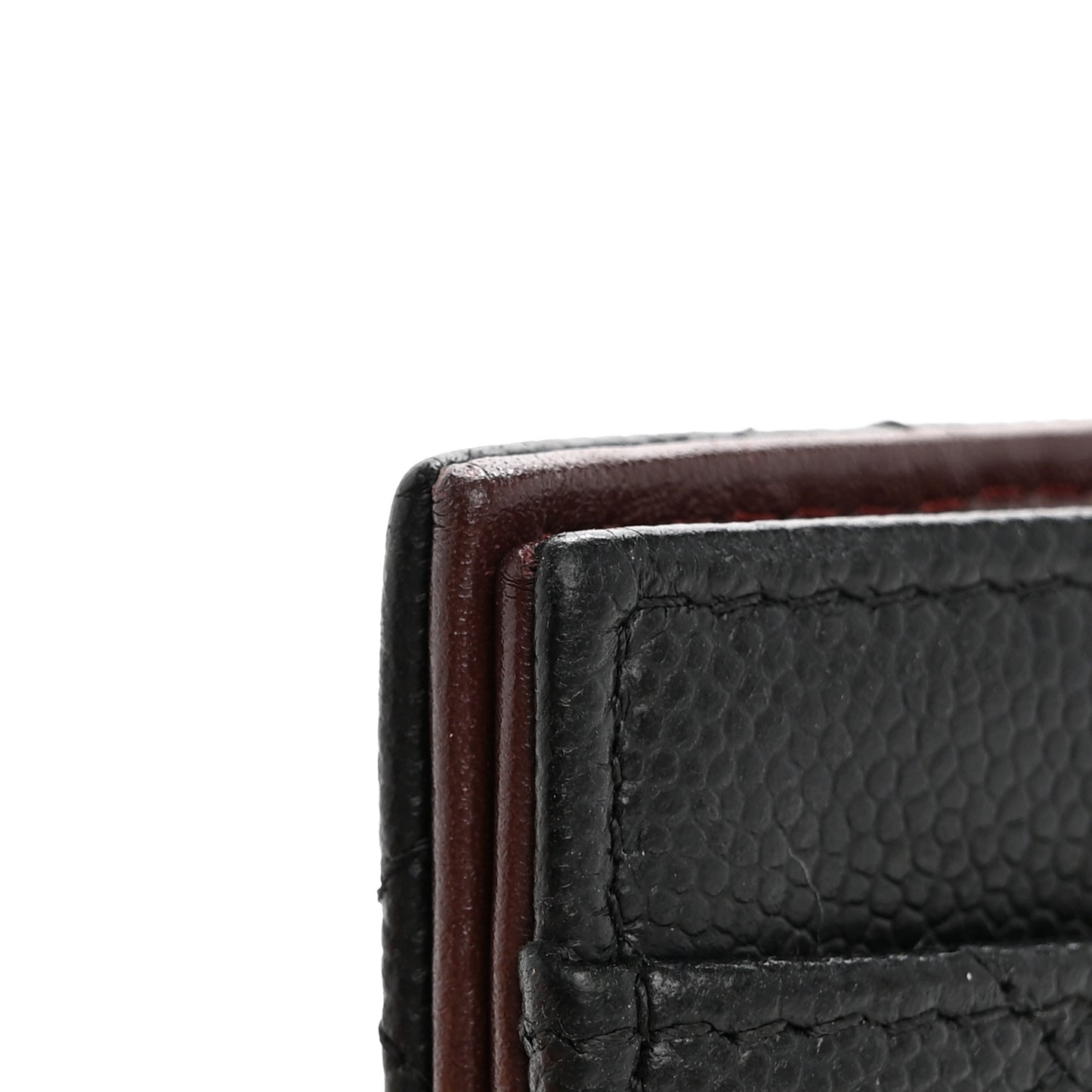 Caviar Quilted Card Holder Wallet Black