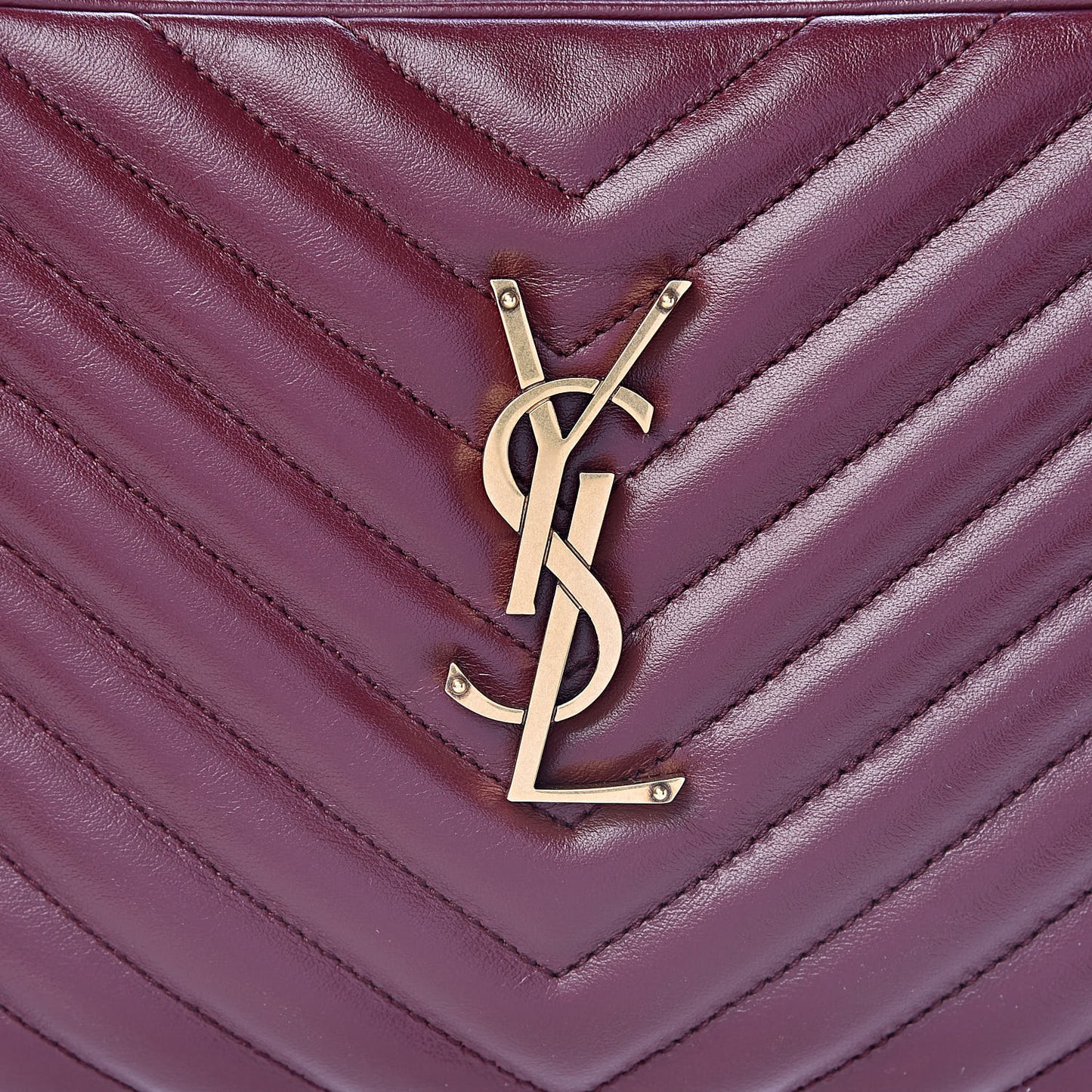 Calfskin Matelasse Monogram Lou Camera Bag Dark Legion Red
