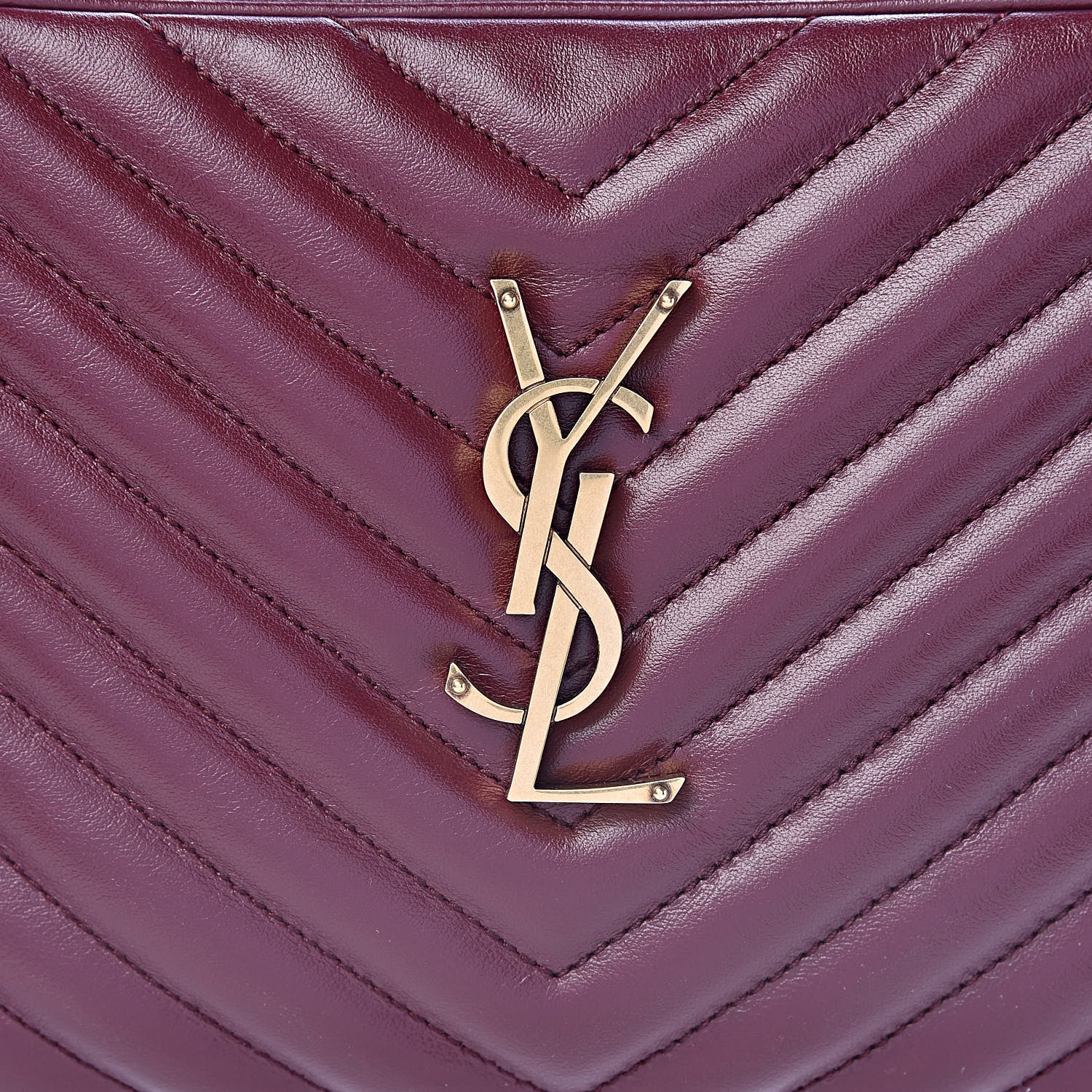 Saint Laurent Calfskin Matelasse Monogram Lou Camera Bag Dark Legion Red 10 of 10