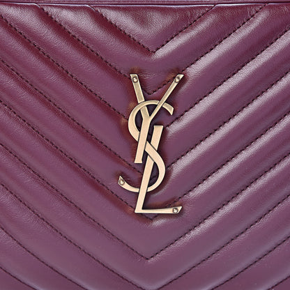 Saint Laurent Calfskin Matelasse Monogram Lou Camera Bag Dark Legion Red 10 of 10