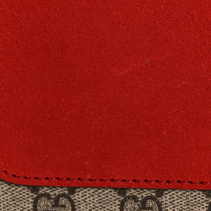 Gucci GG Supreme Monogram Suede Cudu Medium Dionysus Shoulder Bag Beige Ebony Vulcanic Red 13 of 13
