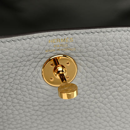 Hermes Taurillon Clemence Mini Lindy 20 Bleu Pale 6 of 10