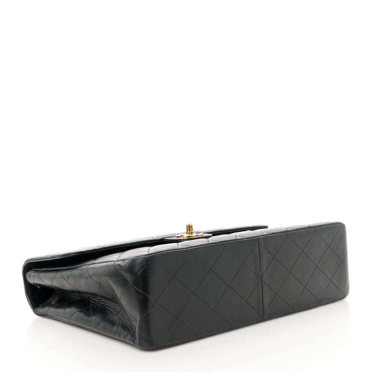 Lambskin Quilted Jumbo Single Flap Black