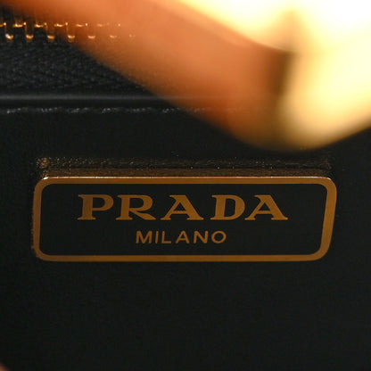 Prada Saffiano Lux Metal Triangle Logo Mini Envelope Chain Shoulder Bag Black 6 of 10