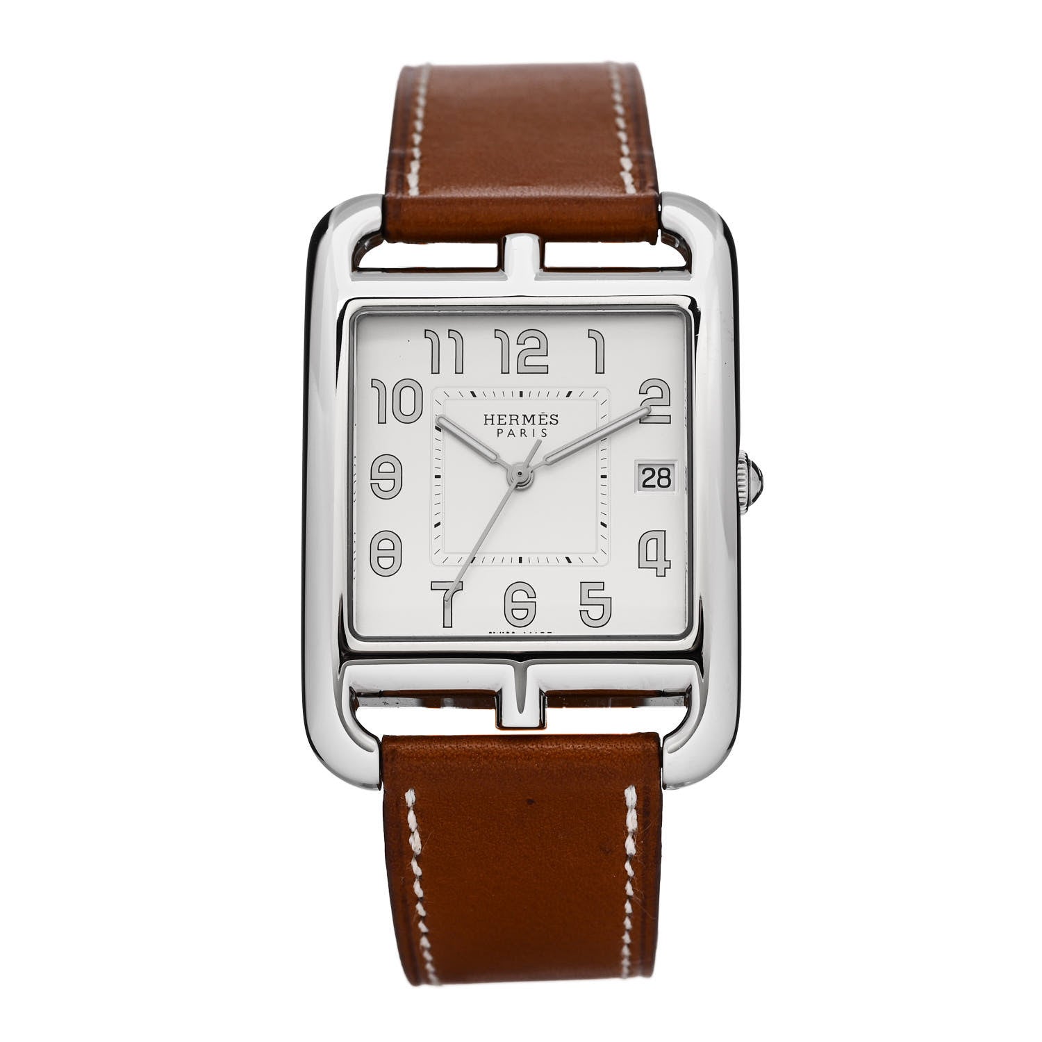 Hermes Stainless Steel Barenia 33mm Cape Cod Quartz Watch Fauve 1 of 6