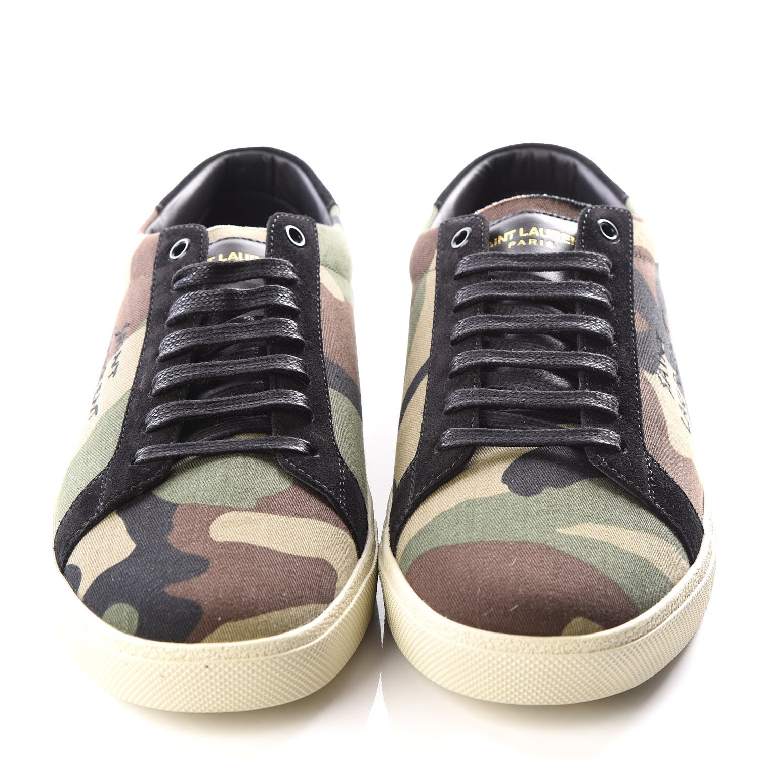 Saint Laurent Canvas Camouflage Signa SL/06 Low Top Sneakers 43 Kaki 3 of 10