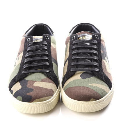 Saint Laurent Canvas Camouflage Signa SL/06 Low Top Sneakers 43 Kaki 3 of 10