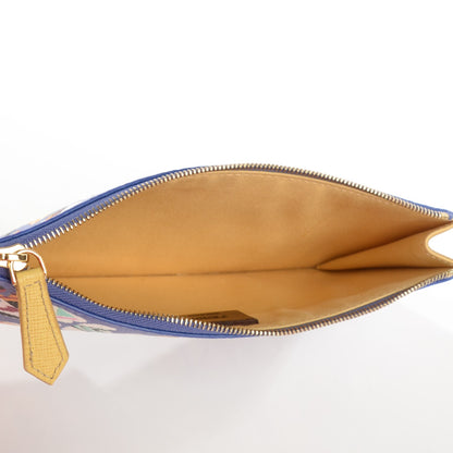 Fendi Glazed Fabric Vitello Elite Fendi Roma Zip Pouch Cassis Paglia 5 of 8