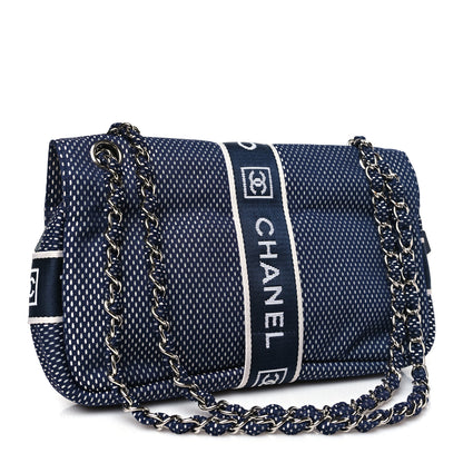 Chanel Mesh Sport Single Flap Navy 3 of 10
