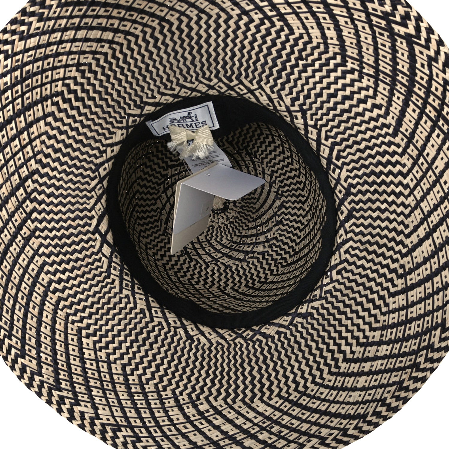 Hermes Straw Anouk Panama Hat 57 Natural Black 8 of 8