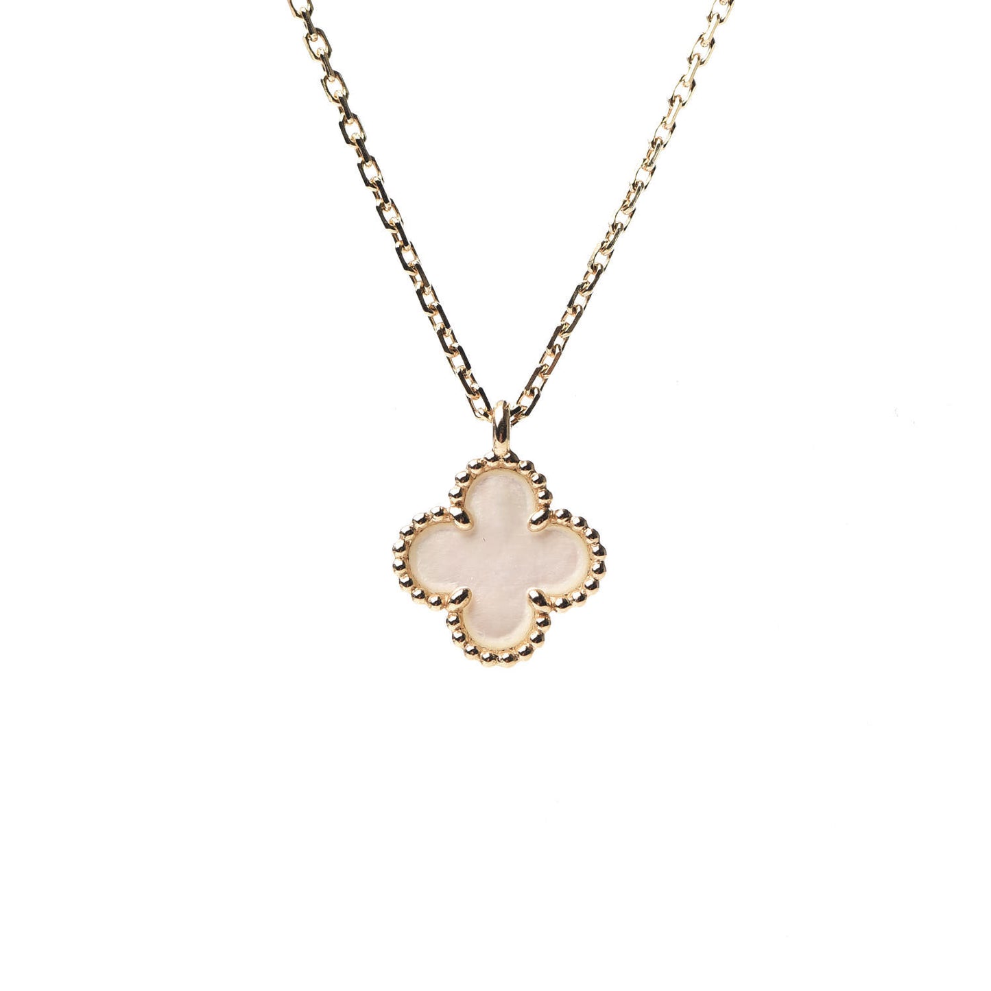 18K Yellow Gold Mother of Pearl Sweet Alhambra Pendant Necklace