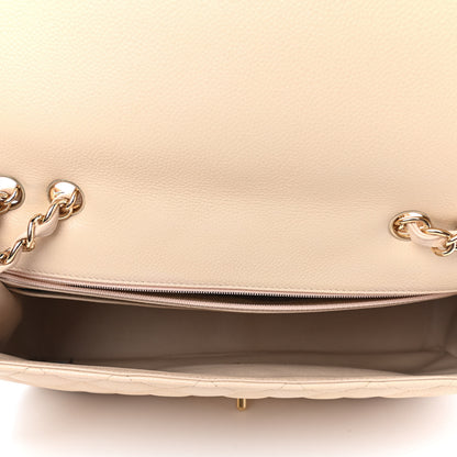 Chanel Caviar Quilted Jumbo Single Flap Beige 5 of 9