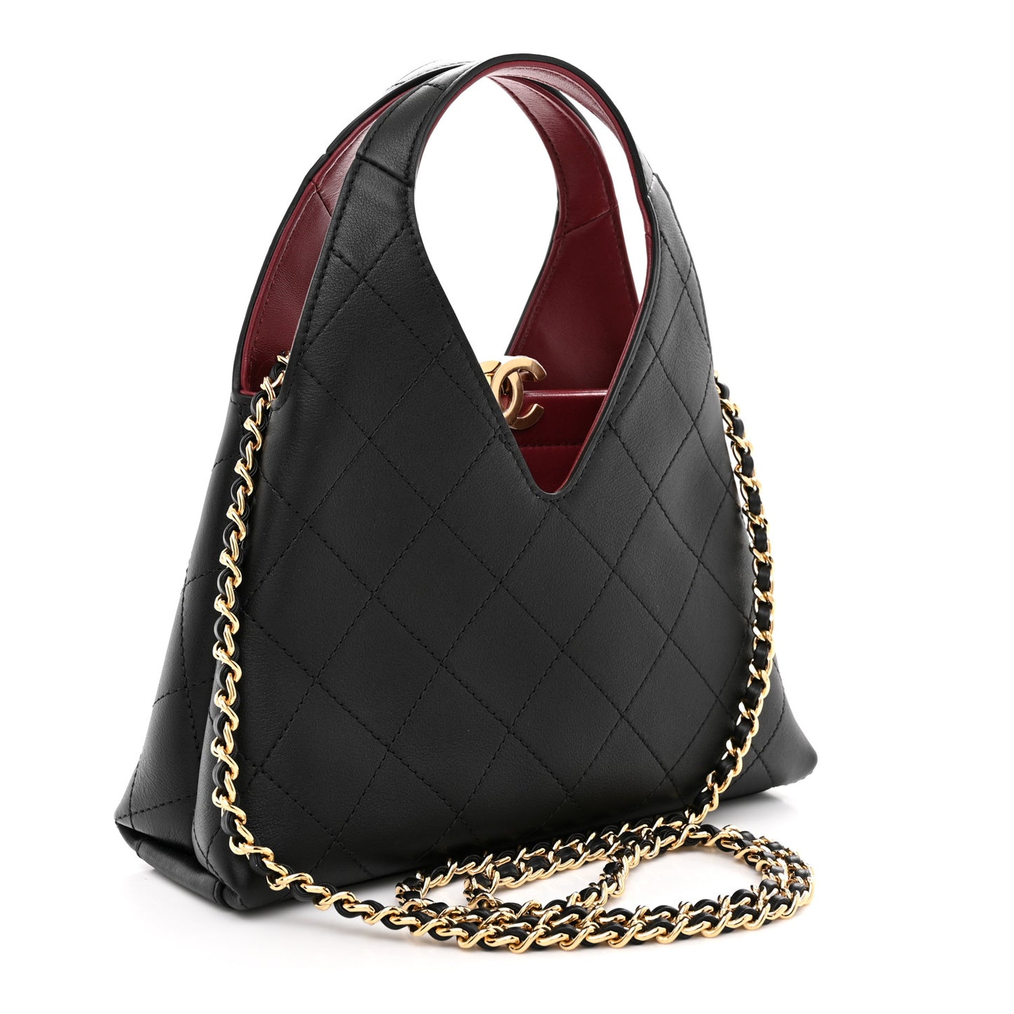 Calfskin Chic Lady Small Shopping Tote Black