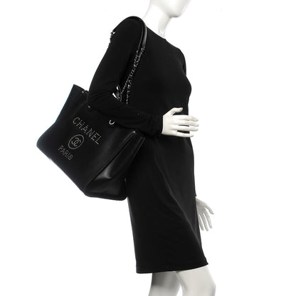 Chanel Caviar Medium Studded Deauville Tote Black 2 of 9