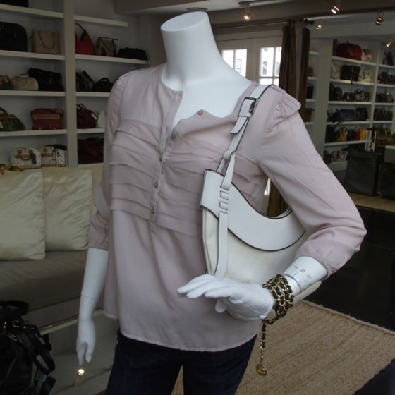 Monogram Half Moon Hobo White