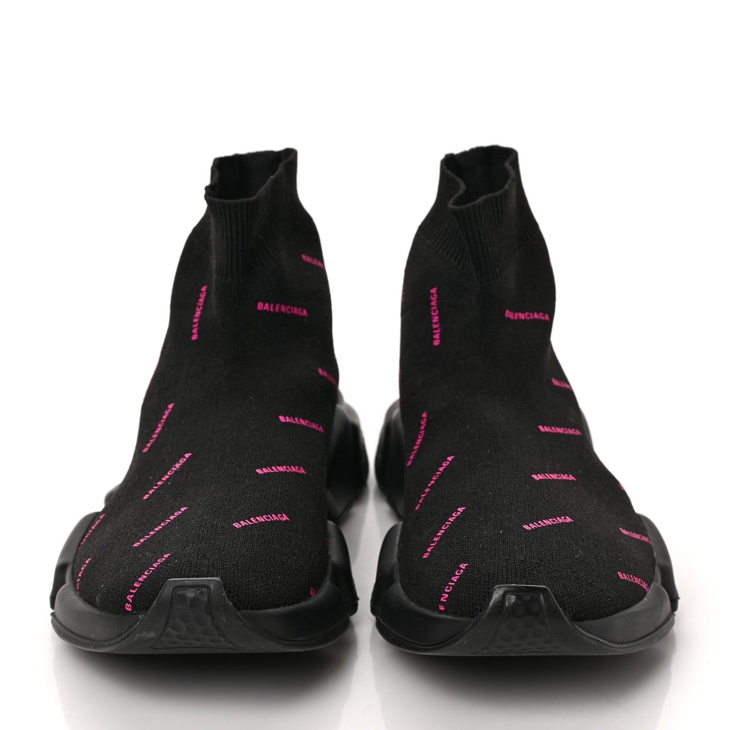 Neoprene Knit Allover Logo Womens Speed Sneakers 39 Black Fuchsia