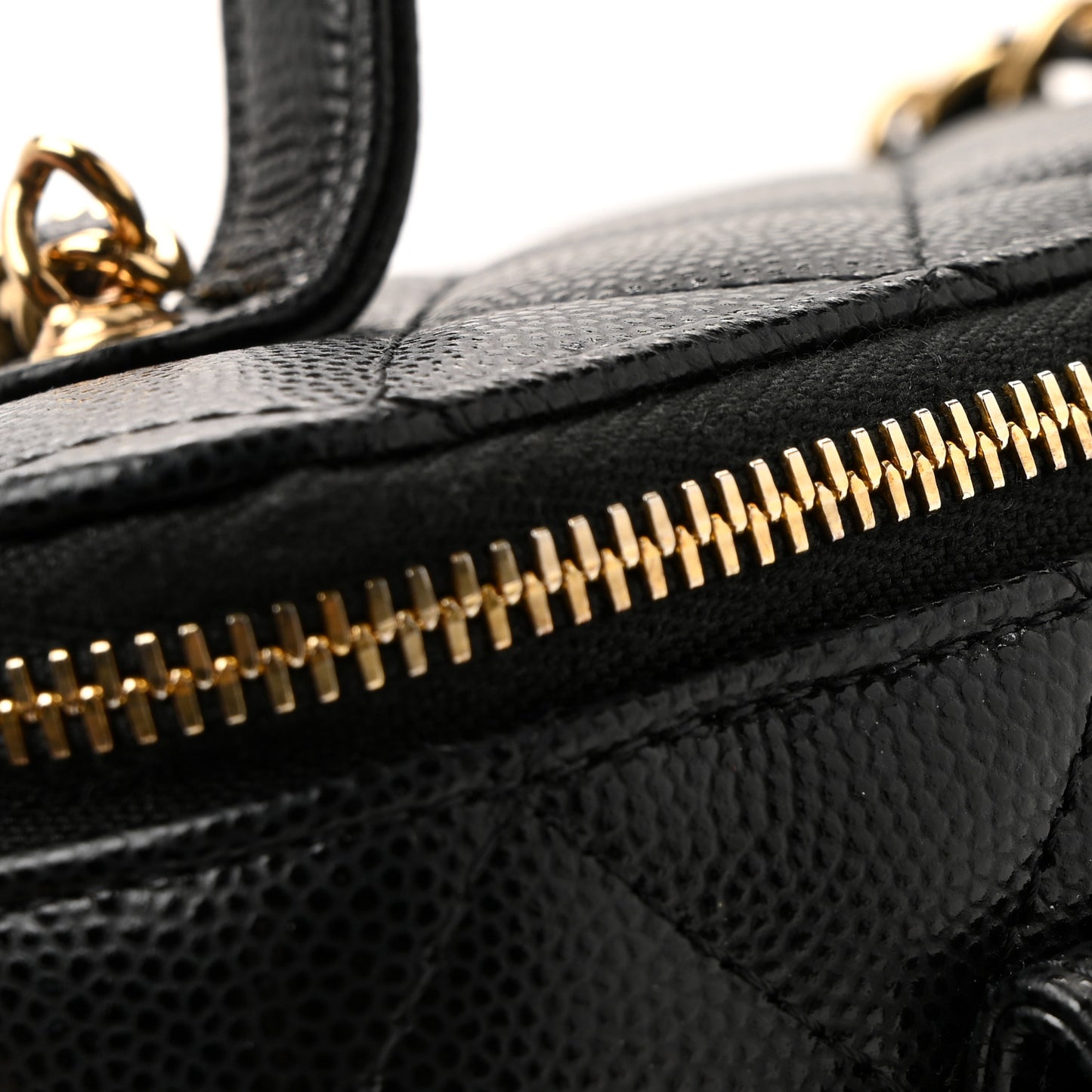 Caviar Quilted Polly Pocket East West Top Vanity With Chain Black
