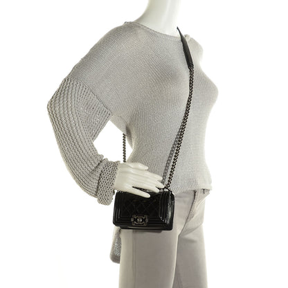 Chanel Patent Quilted Mini Boy Flap Black 2 of 8