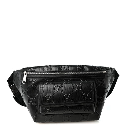 Gucci Calfskin GG Tennis Embossed Pocket Belt Bag Black 1 of 11