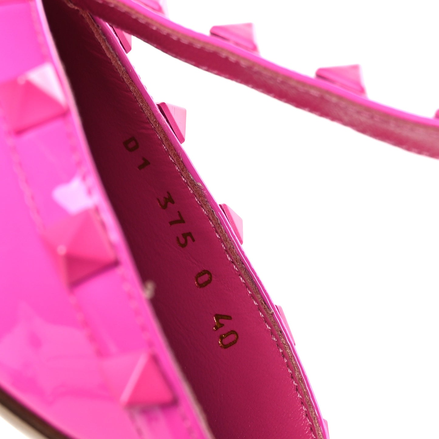 Patent Lacquered Monochrome Rockstud Ankle Strap 65mm Pumps 40 Pink PP