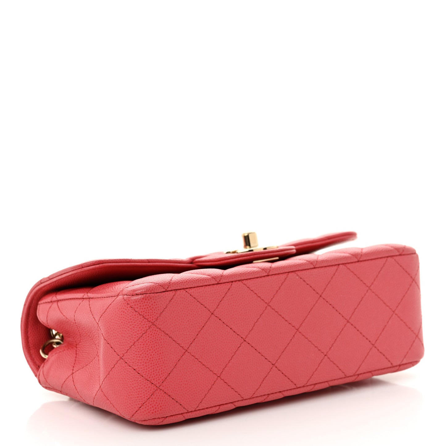 Caviar Quilted Mini Rectangular Flap Dark Pink