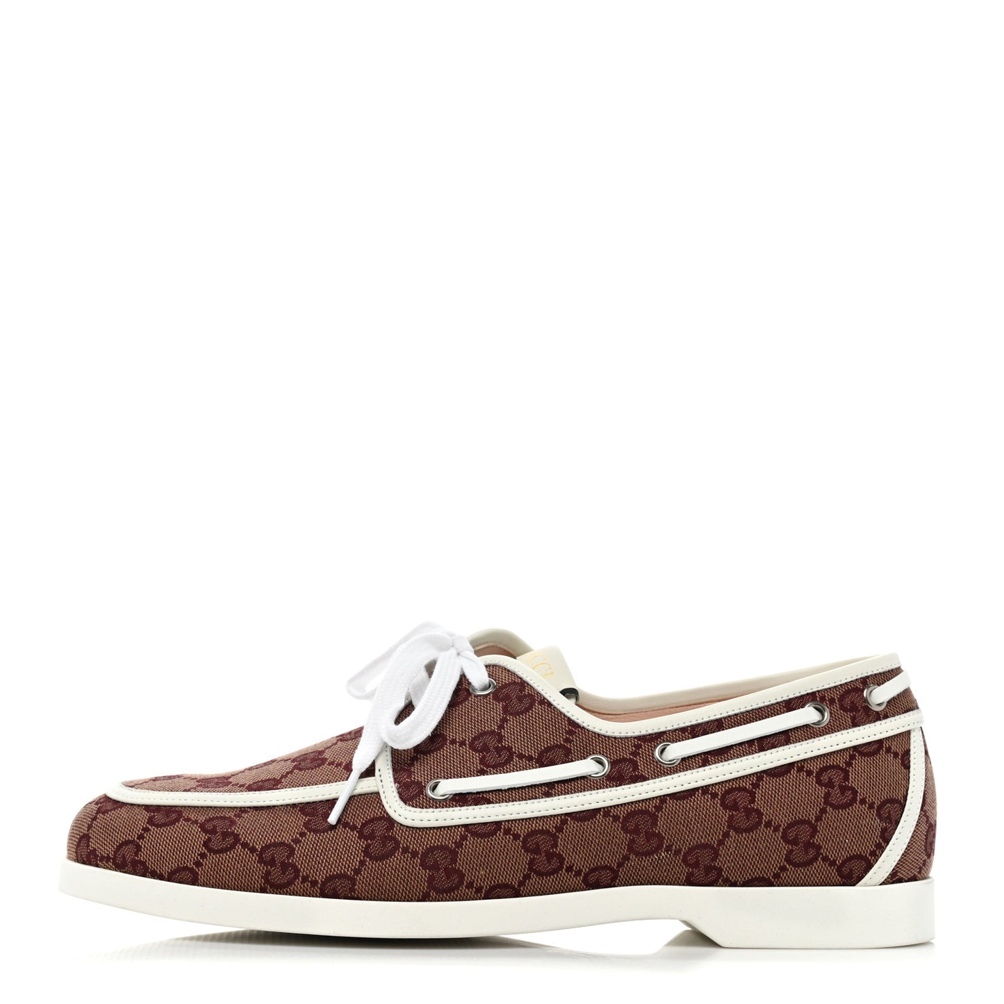 Monogram Mens Boat Shoes 9 Sahara Rubino White
