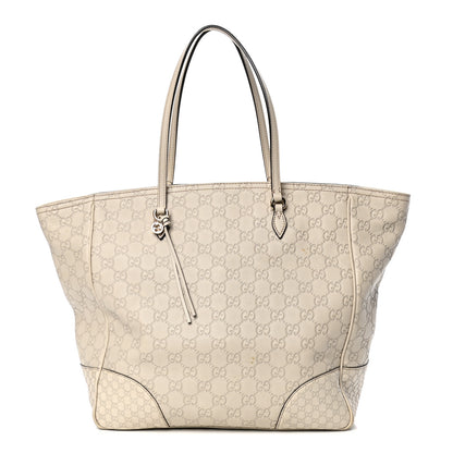 Gucci Guccissima Medium Bree Zippered Tote Off White 1 of 6