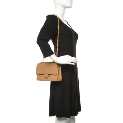 Chanel Caviar Quilted Medium Double Flap Beige 2 of 16